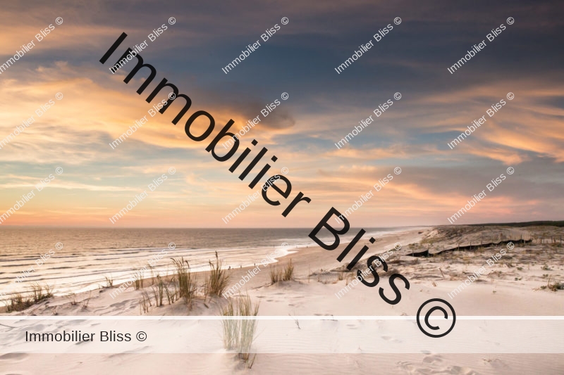 Plage et bord de mer à Biscarrosse dans les Landes en France